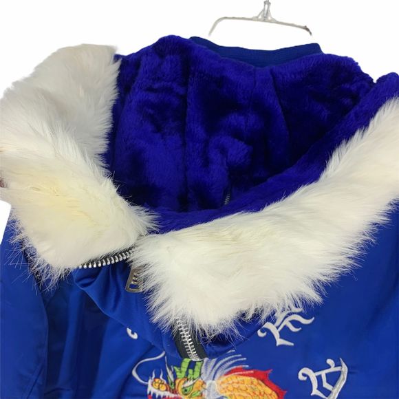 Vtg Korea Dragon Embroidered Souvenir Jacket XL - Picture 7 of 8